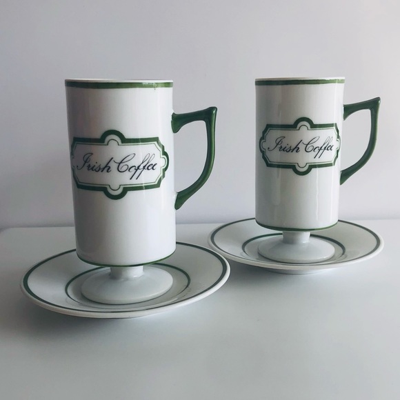 Vintage Irish Coffee Mugs and Saucers - Picture 1 of 9